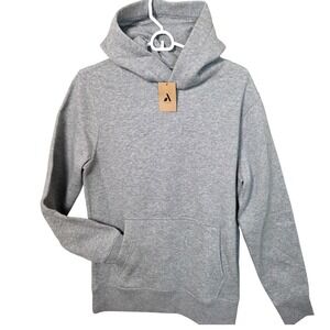 Amazon Mens Pullover Hoodie Heather Gray Kangaroo Pocket Fleece